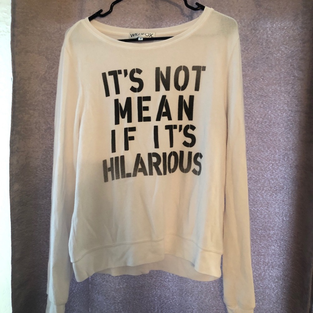 Wildfox size small white pullover sweater